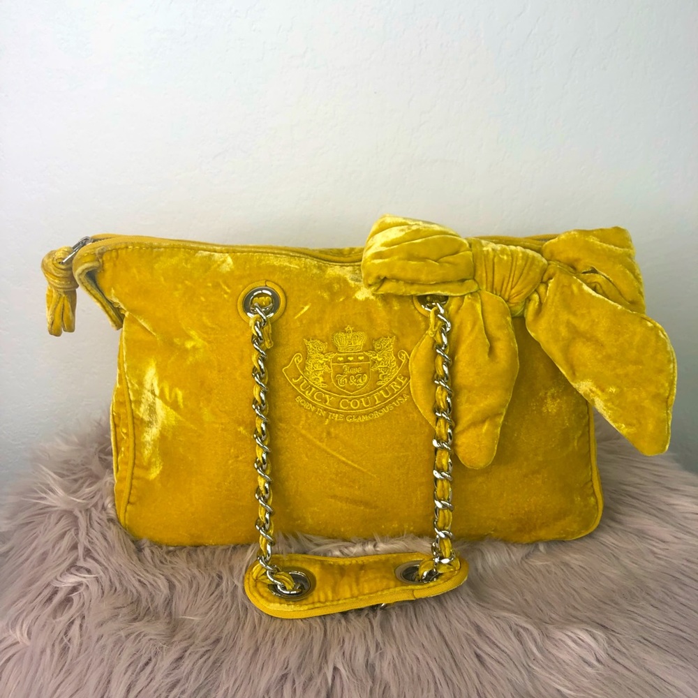 Vintage Juicy Couture Acid Yellow Velvet Bag